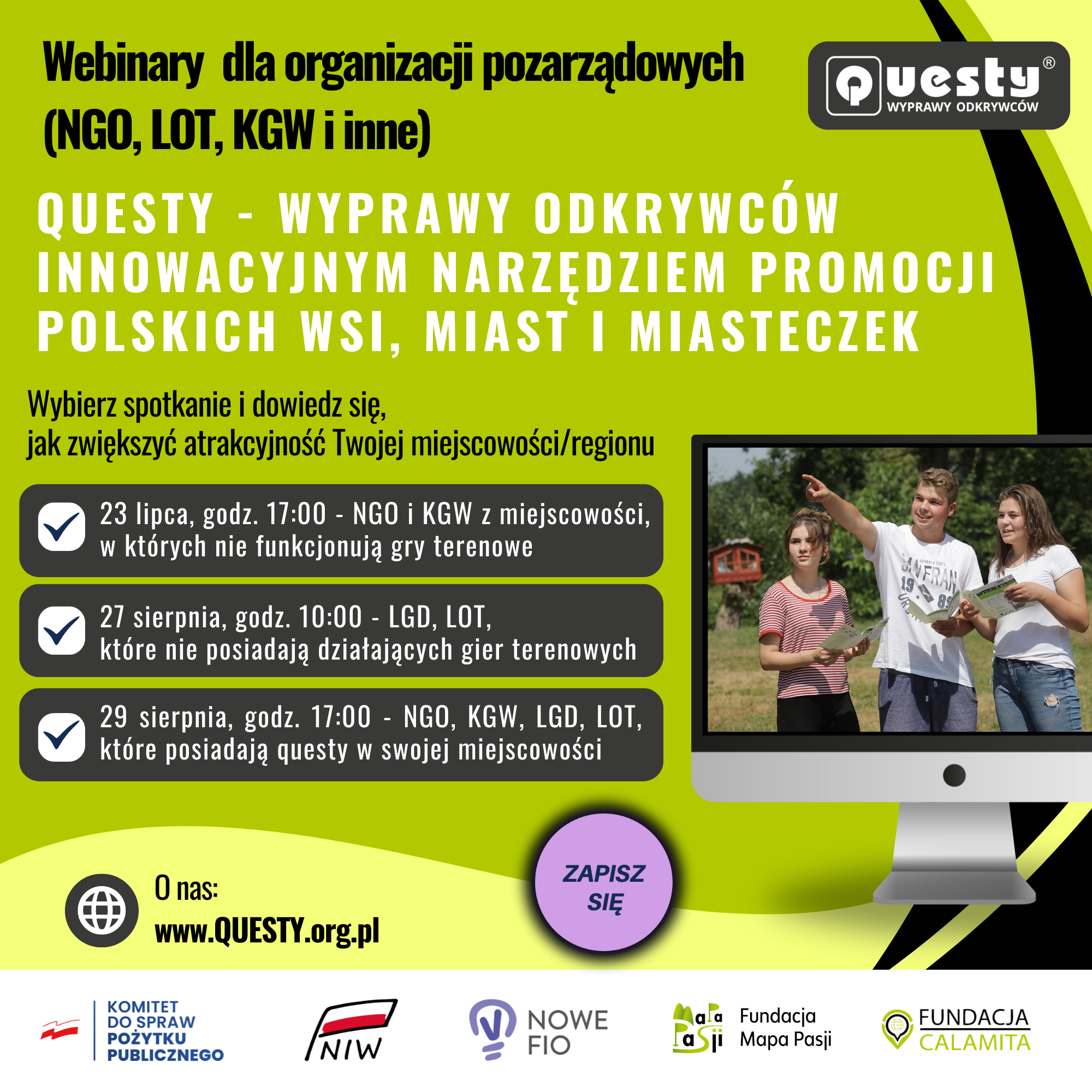 Będą nowe questy! Rozpoczynamy projekt  - zgłoś NGO