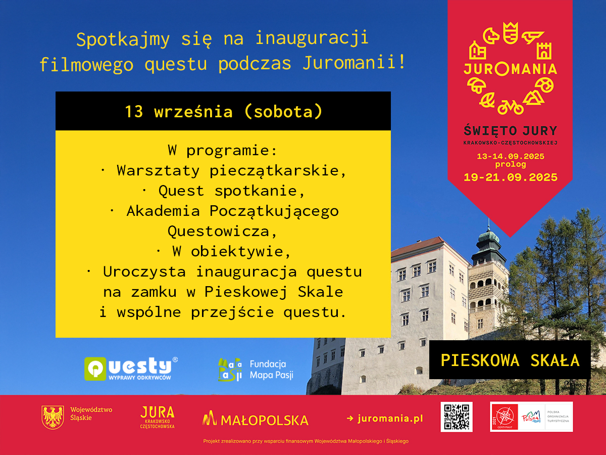 Juromania 2025 z questami – filmowa przygoda na Zamku Pieskowa Skała!