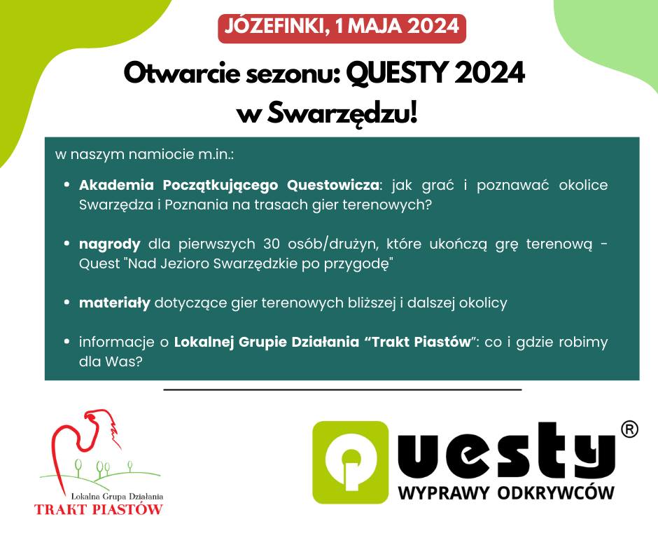 1 maja - Otwarcie sezonu QUESTY 2024 w Swarzędzu